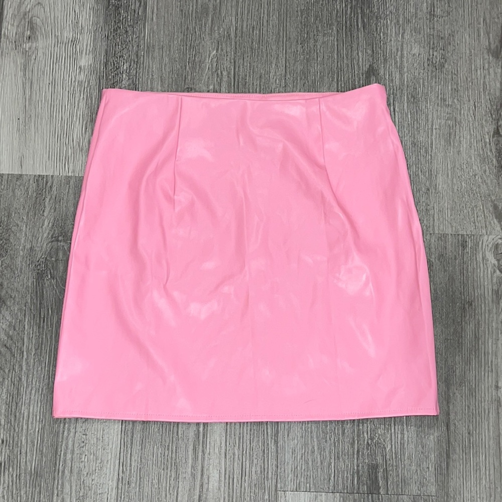 Shein high waist faux leather bodycon mini skirt, size 6 - Picture 3 of 4